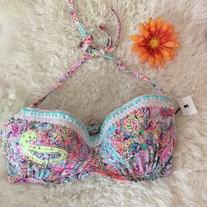NWT Shade and Shore push up bikini top 34DD